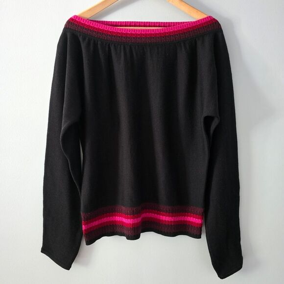 Dana Buchman Black Fine Merino Wool Sweater Size L - Picture 1 of 3